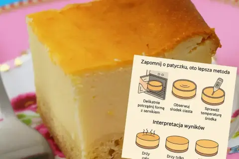 Pyszny sernik, który nie ma sobie równych. Zobacz, jak sprawdzić, czy sernik kcal jest gotowy, bez użycia patyczka.