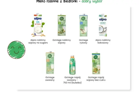 Szukasz jogurtu sojowego? Sprawdź ofertę Biedronki: Alpro, GoVege sojowy, ryżowy, kokosowy, owsiany i napoje sojowe.