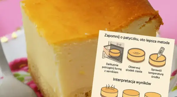 Pyszny sernik, który nie ma sobie równych. Zobacz, jak sprawdzić, czy sernik kcal jest gotowy, bez użycia patyczka.