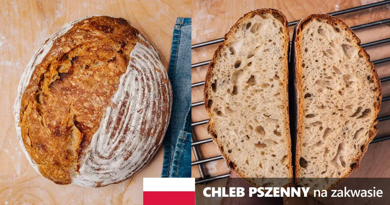 Chleb pszenny na zakwasie, pachnący jak u babci. Idealny na kromki z masłem.